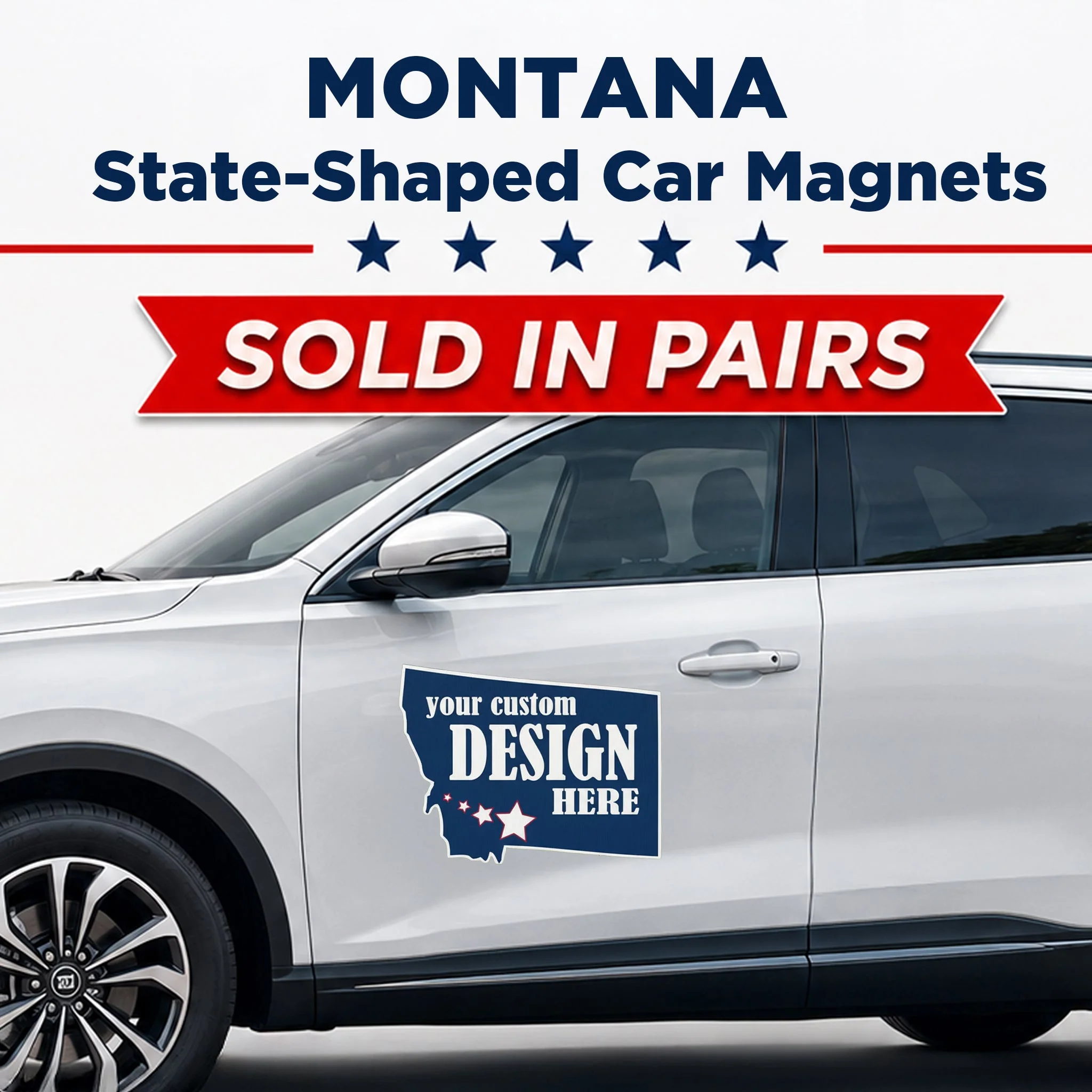 Custom State Shaped Car Magnet (Pair) 22" Magnetic Vehicle Signs by State - Image 27