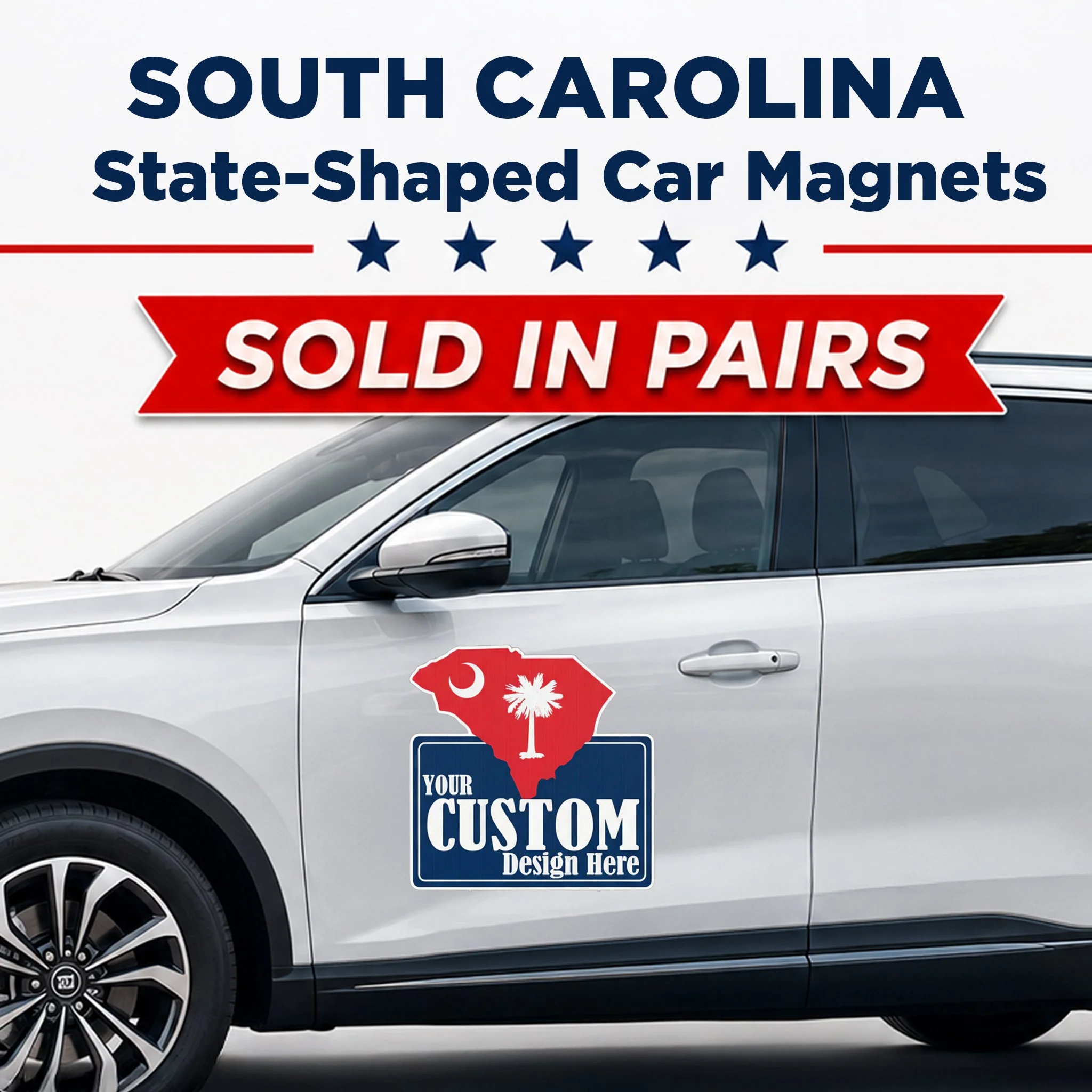 Custom State Shaped Car Magnet (Pair) 22" Magnetic Vehicle Signs by State - Image 41