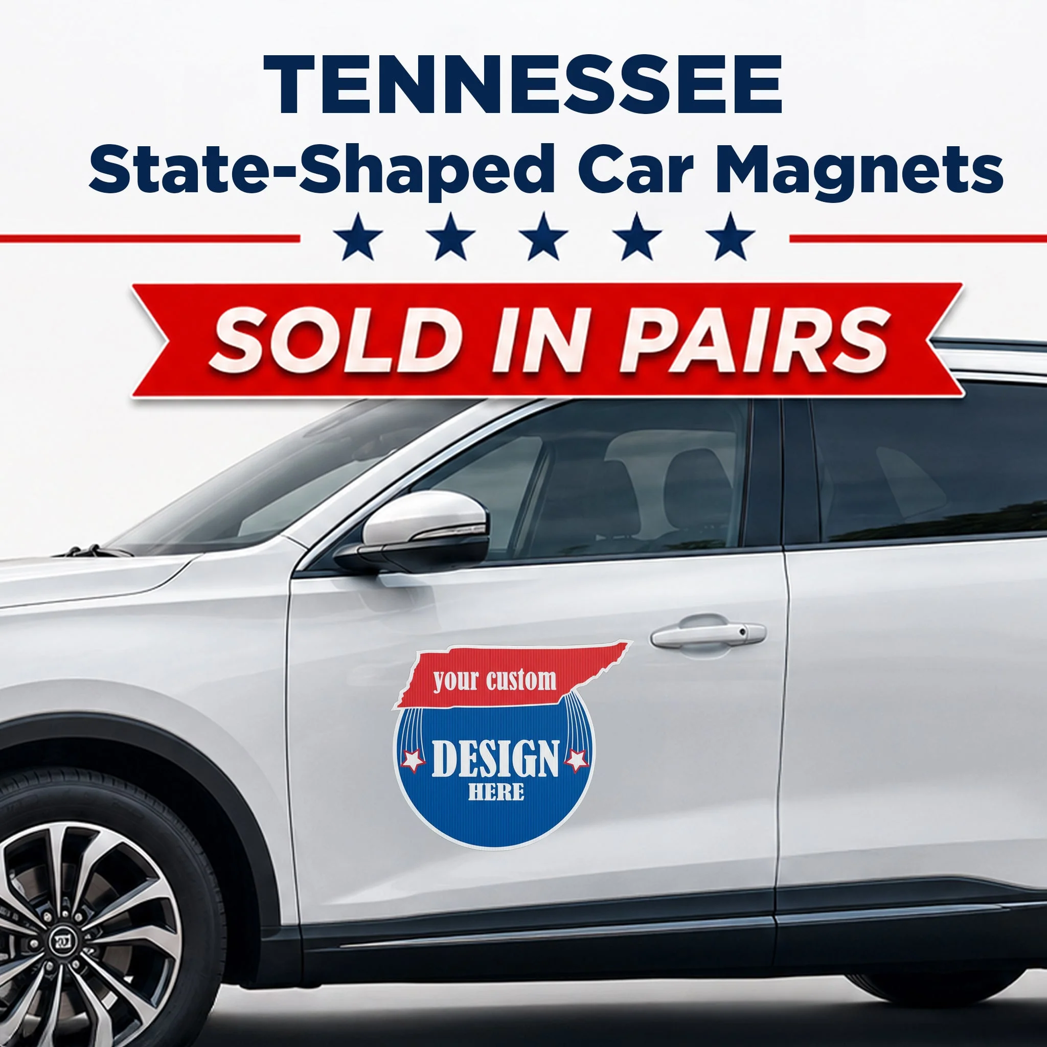 Custom State Shaped Car Magnet (Pair) 22" Magnetic Vehicle Signs by State - Image 43