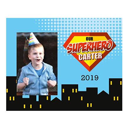 Custom Superhero Birthday Party Picture Frame - Image 2