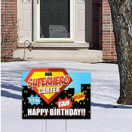 Custom Superhero Birthday Party Yard Sign - Image 2