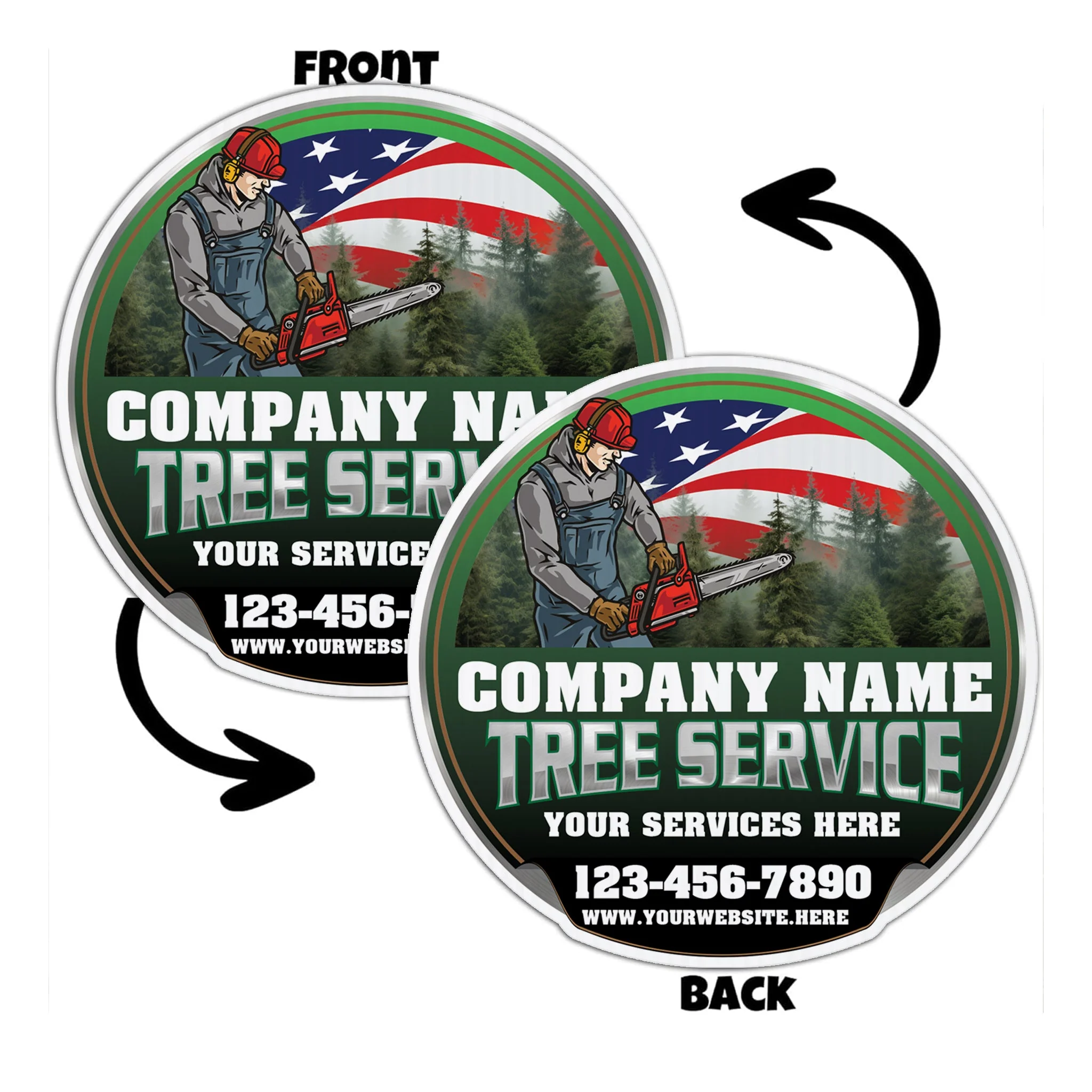 Custom Tree Service Company Yard Signs | 10-Pack | Two Sided| 20 EZ Stakes Included - Image 2