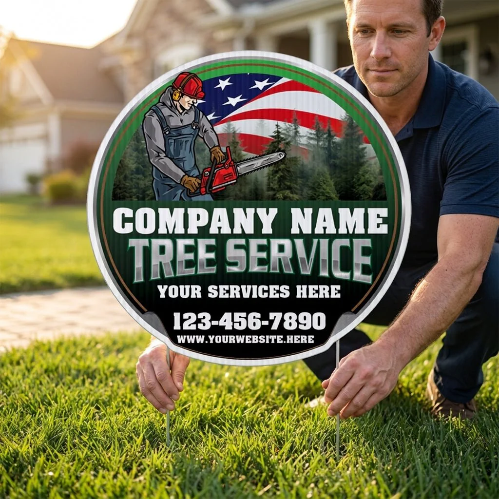 Custom Tree Service Company Yard Signs | 10-Pack | Two Sided| 20 EZ Stakes Included - Image 5