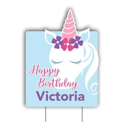 Custom Unicorn Birthday Party Yard Sign - Image 2