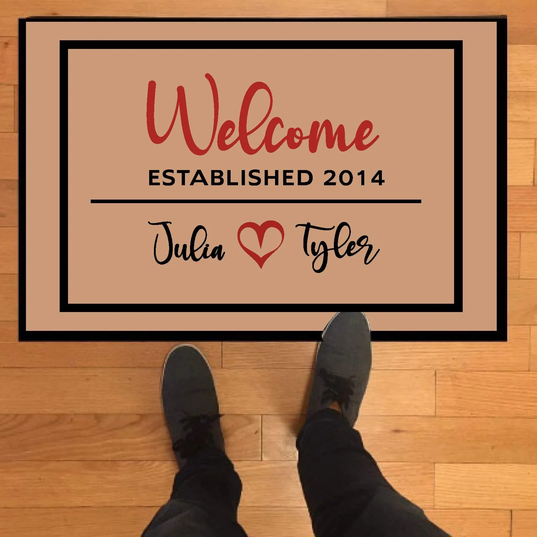 Custom Wedding Blanket & Doormat Gift Set - Image 2