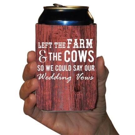 Custom Farm Themed Wedding Can Coolers Pack - Image 4