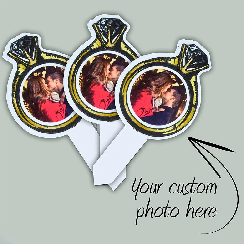 Custom Wedding Cupcake Toppers (She Said Yes) - 100 Pack - Image 2