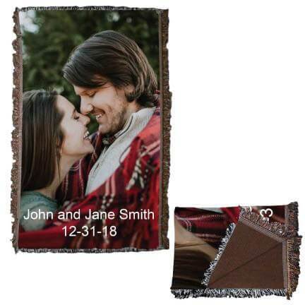 Custom Wedding Photo Throw Blanket