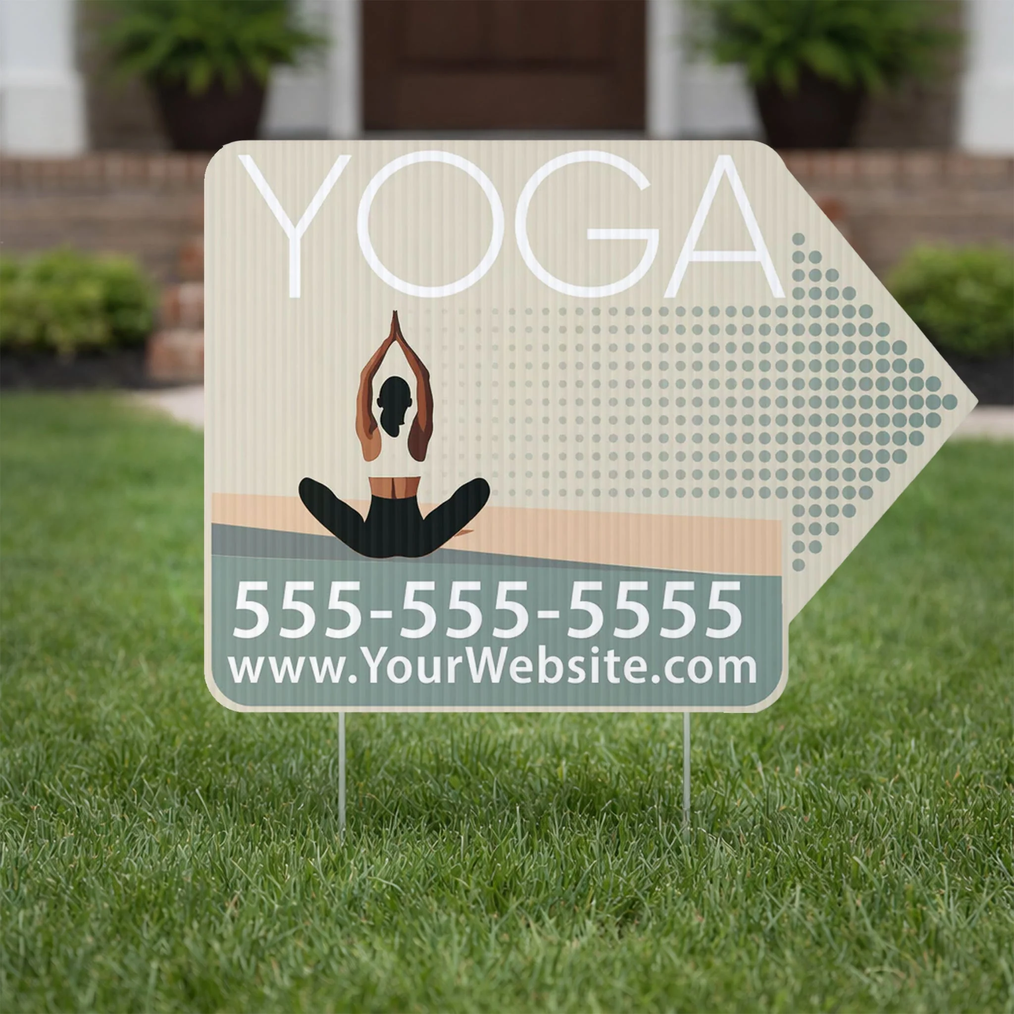 Custom Yoga Directional Yard Signs – 23"x17" | 10-Pack | 20 EZ Stakes Included