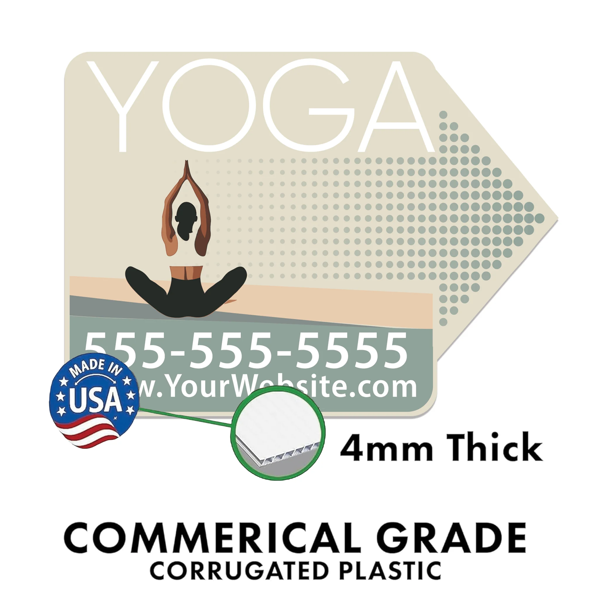 Custom Yoga Directional Yard Signs – 23"x17" | 10-Pack | 20 EZ Stakes Included - Image 5