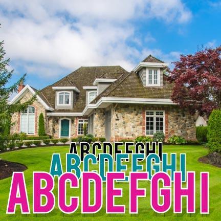 18" Bebas Alphabet Yard Card Letters Pack of 3 Sets