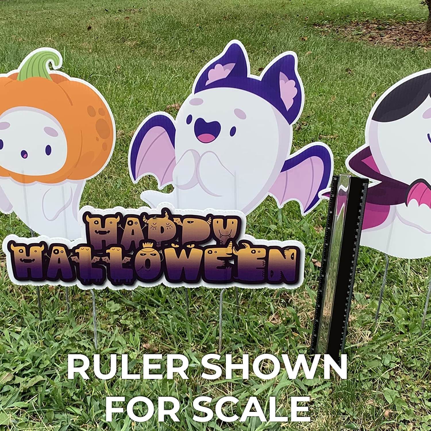 Cute Happy Halloween Ghost Yard Signs - Image 2