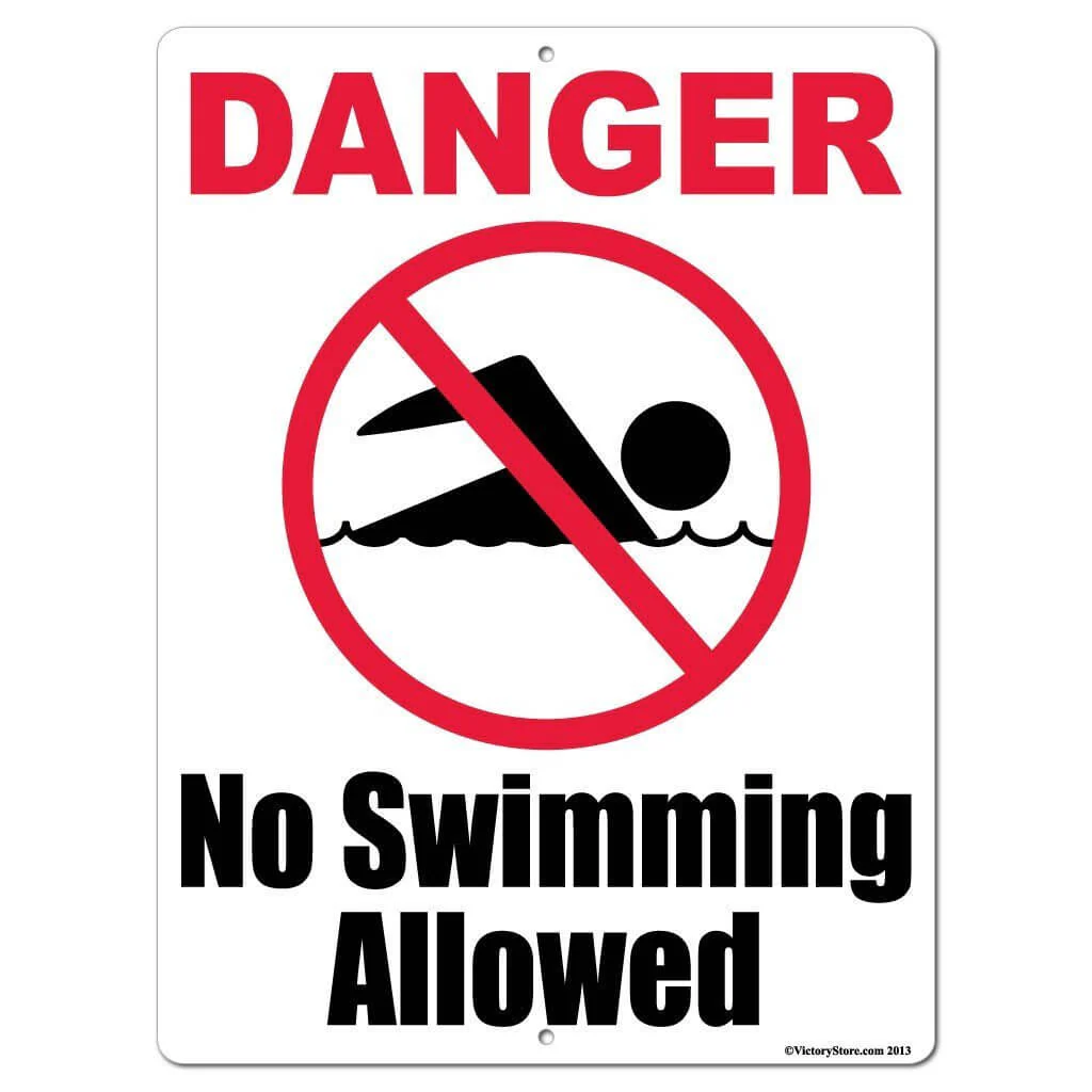 No Swimming Allowed Sign or Sticker - Image 4