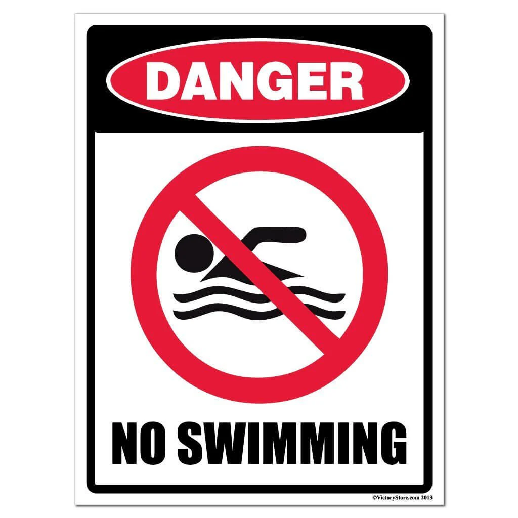 Danger No Swimming Sign or Sticker - Image 2