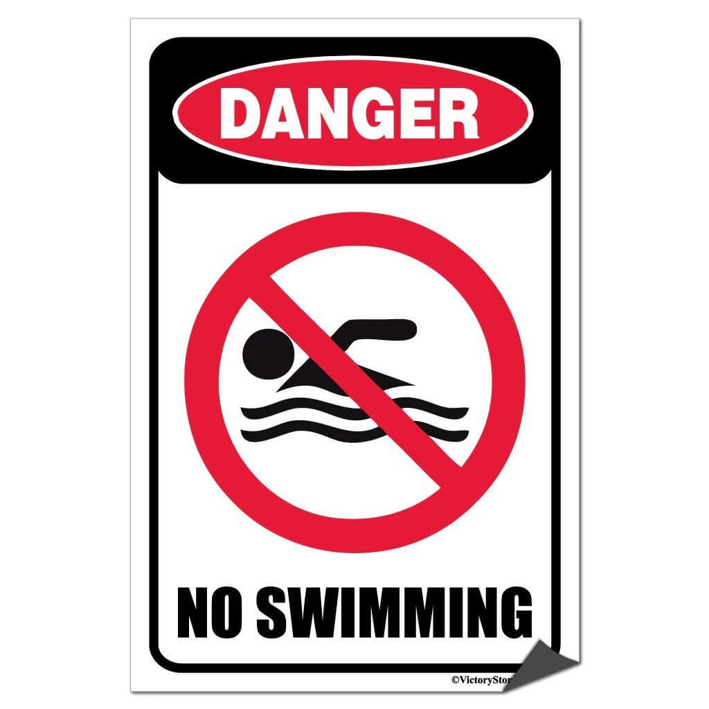 Danger No Swimming Sign or Sticker - Image 5