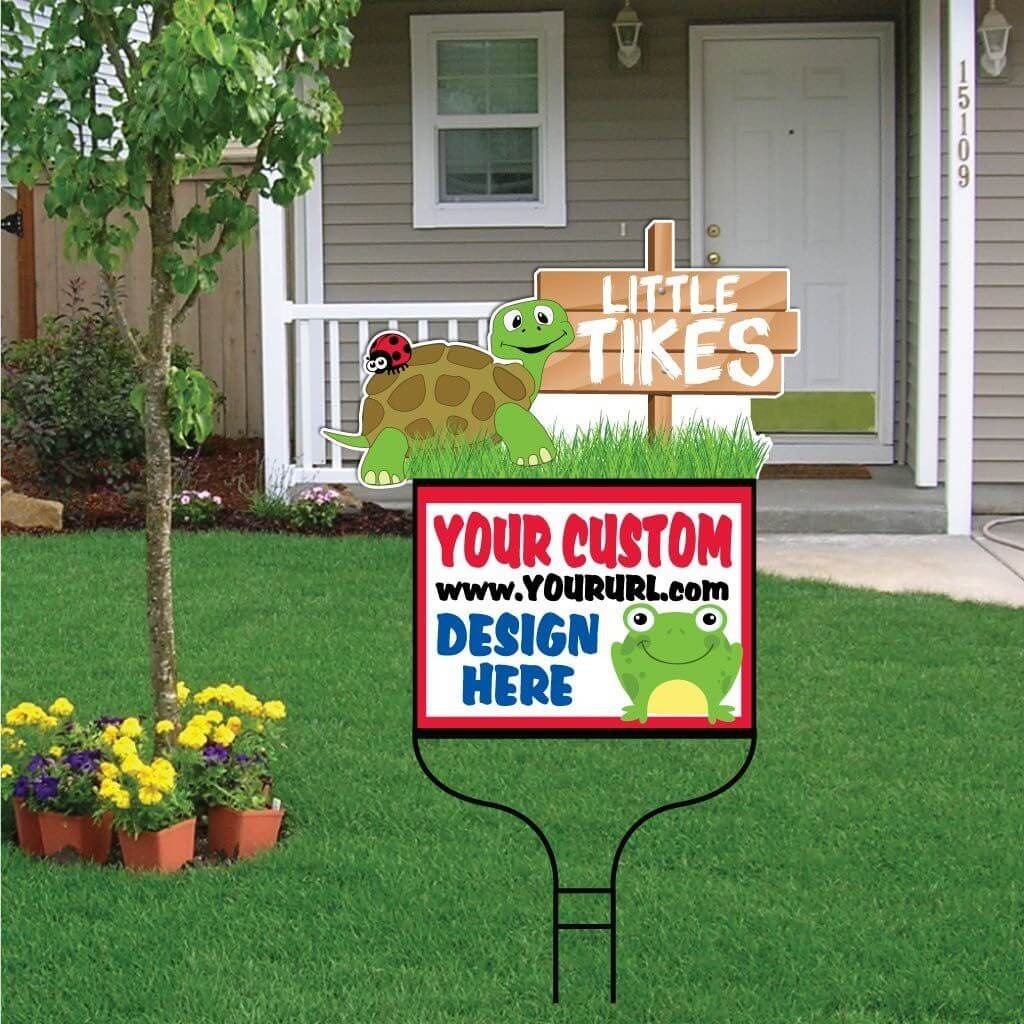 Daycare Turtle Over-the-top Yard Sign | Includes F11 Frame