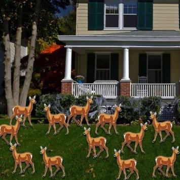 Deer Yard Decoration Set of 12