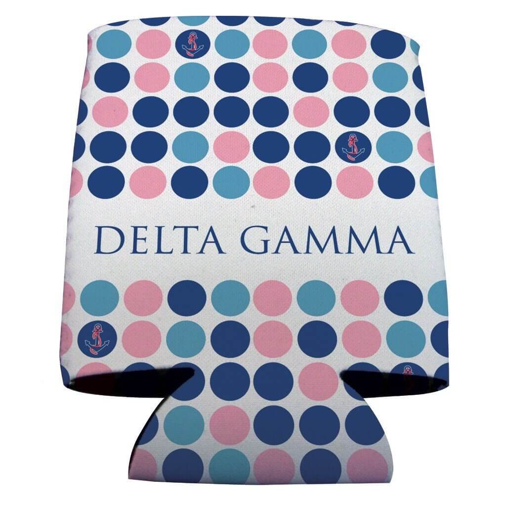 Delta Gamma Polka Dot Can Cooler Set