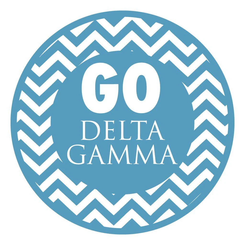 Delta Gamma Canvas Tote Bag - Chevron Stripes Design - Image 2