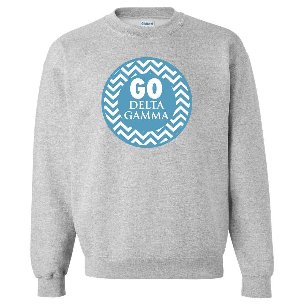 Go Delta Gamma Sport Gray Crewneck Sweatshirt