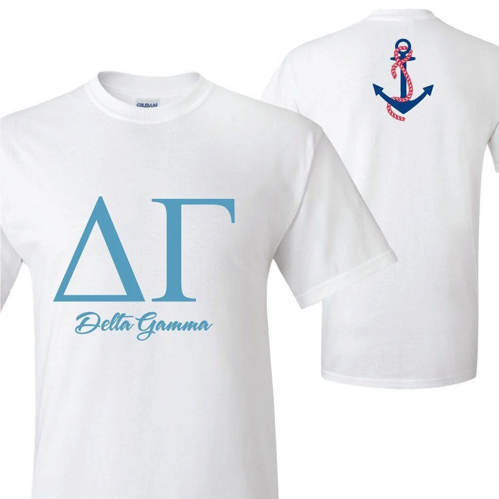 Delta Gamma Greek Letters & Anchor T-Shirt