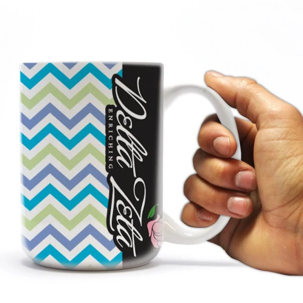 Delta Zeta 15oz Chevron Coffee Mug - Image 2