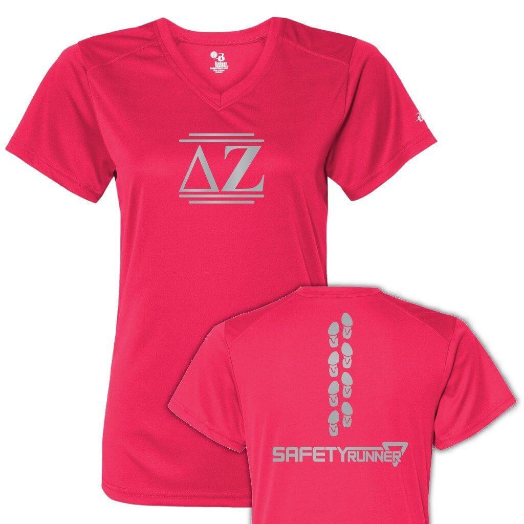 Delta Zeta Women's SafetyRunner Reflective V-neck Performance Shirt - Image 2