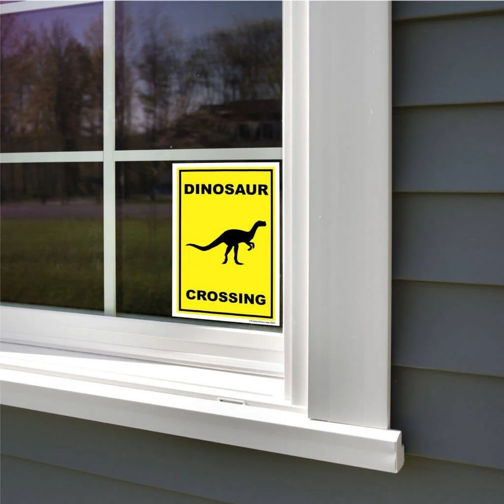 Dinosaur Crossing Sign or Sticker - Image 8