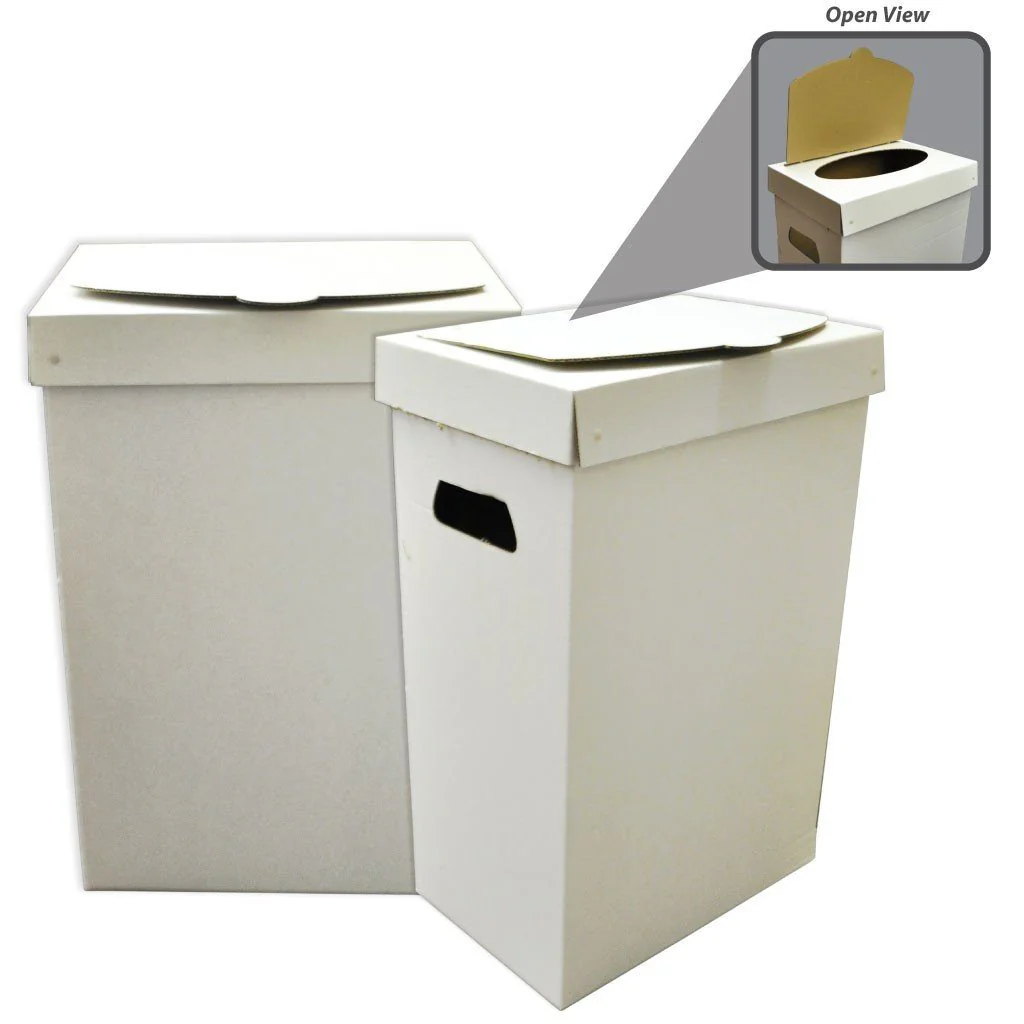 22.3 Gallons Disposable Recyclable Cardboard Trash Cans (Blank) - Image 3