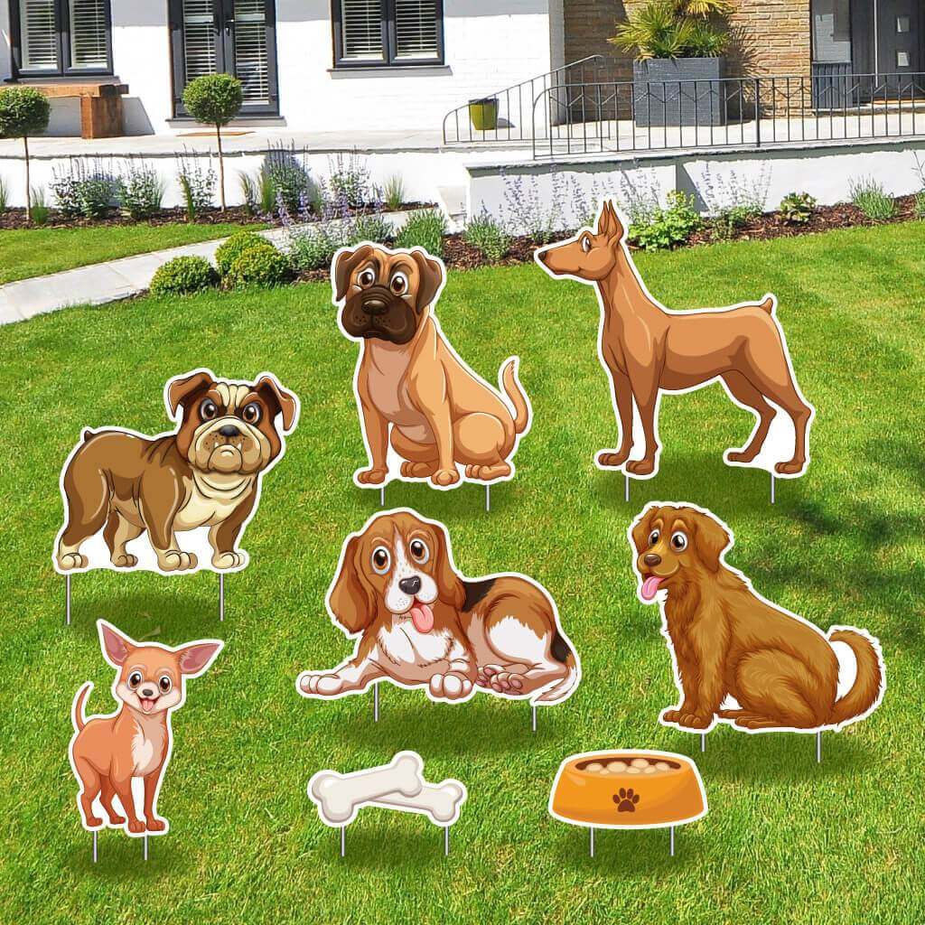 Dog Yard Decoration Accessory Kit - 8 pc set