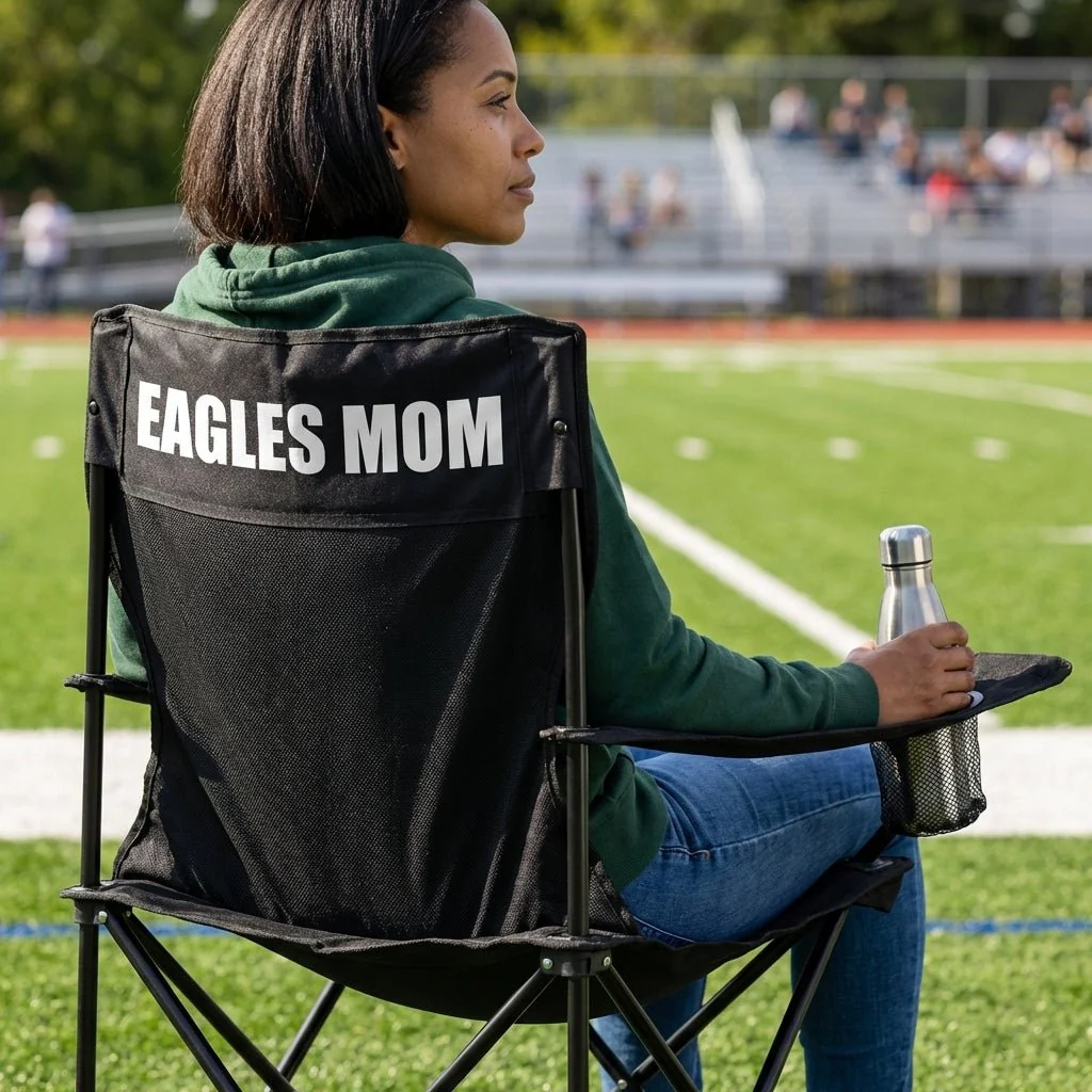 Eagles Mom Black Folding Camping Chair - Image 2