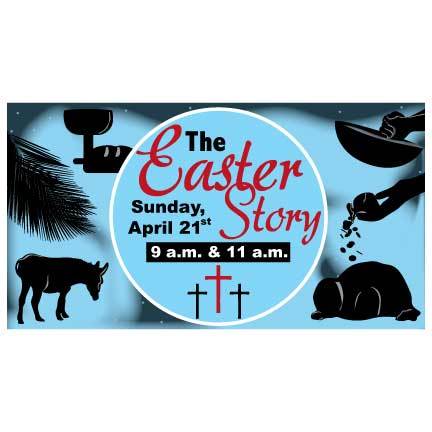 The Easter Story Church Service Vinyl Banner - Image 2