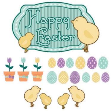 Happy Easter Chicks with Easter Eggs and Flowers Yard Decoration, 20pcs - Image 2
