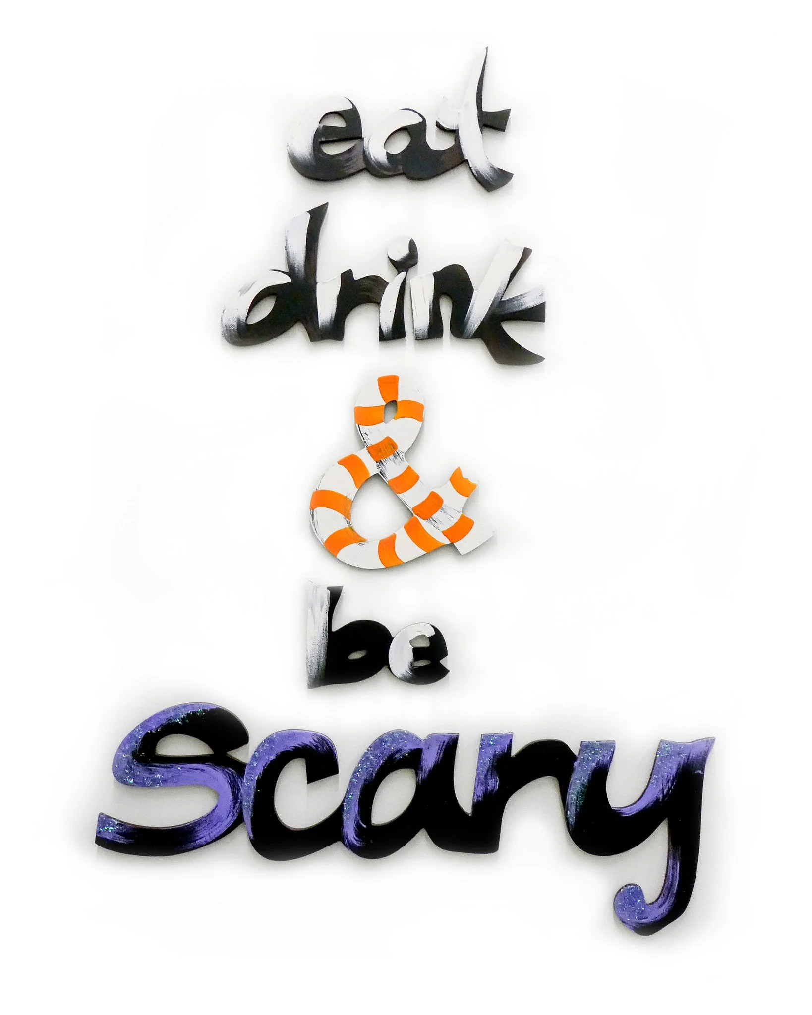 Hand Painted 'Eat, Drink & Be Scary' Wall Decor - Image 2