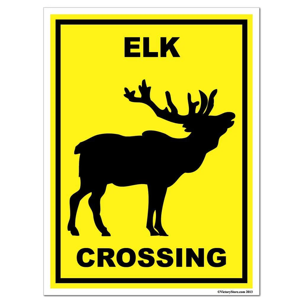 Elk Crossing Sign or Sticker - Image 4