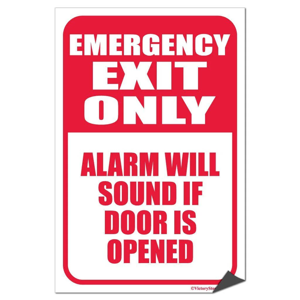 Emergency Exit Only Alarm Will Sound If Door is Opened Sign or Sticker - Image 5
