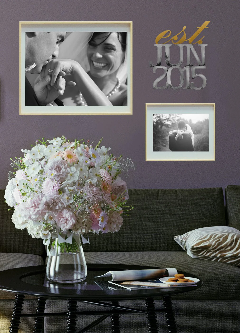 Est. Month and Year Hand Painted Wall Decor