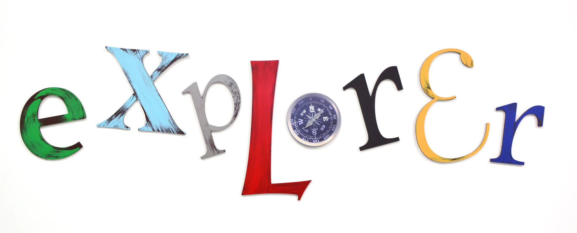 Hand Painted 'explorer' Word Wall Art - Image 2