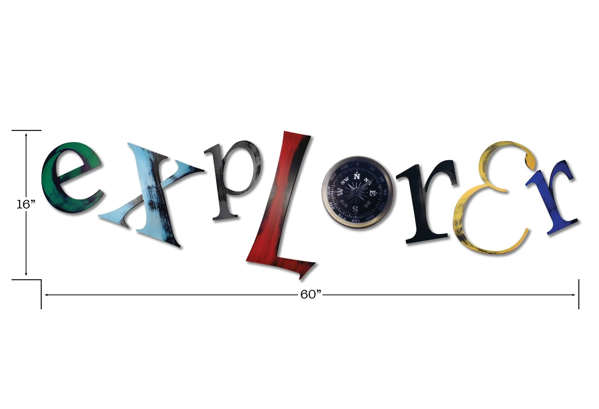 Hand Painted 'explorer' Word Wall Art - Image 3