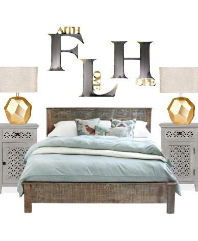 Hand Painted 'Faith Hope Love' Wall Decor