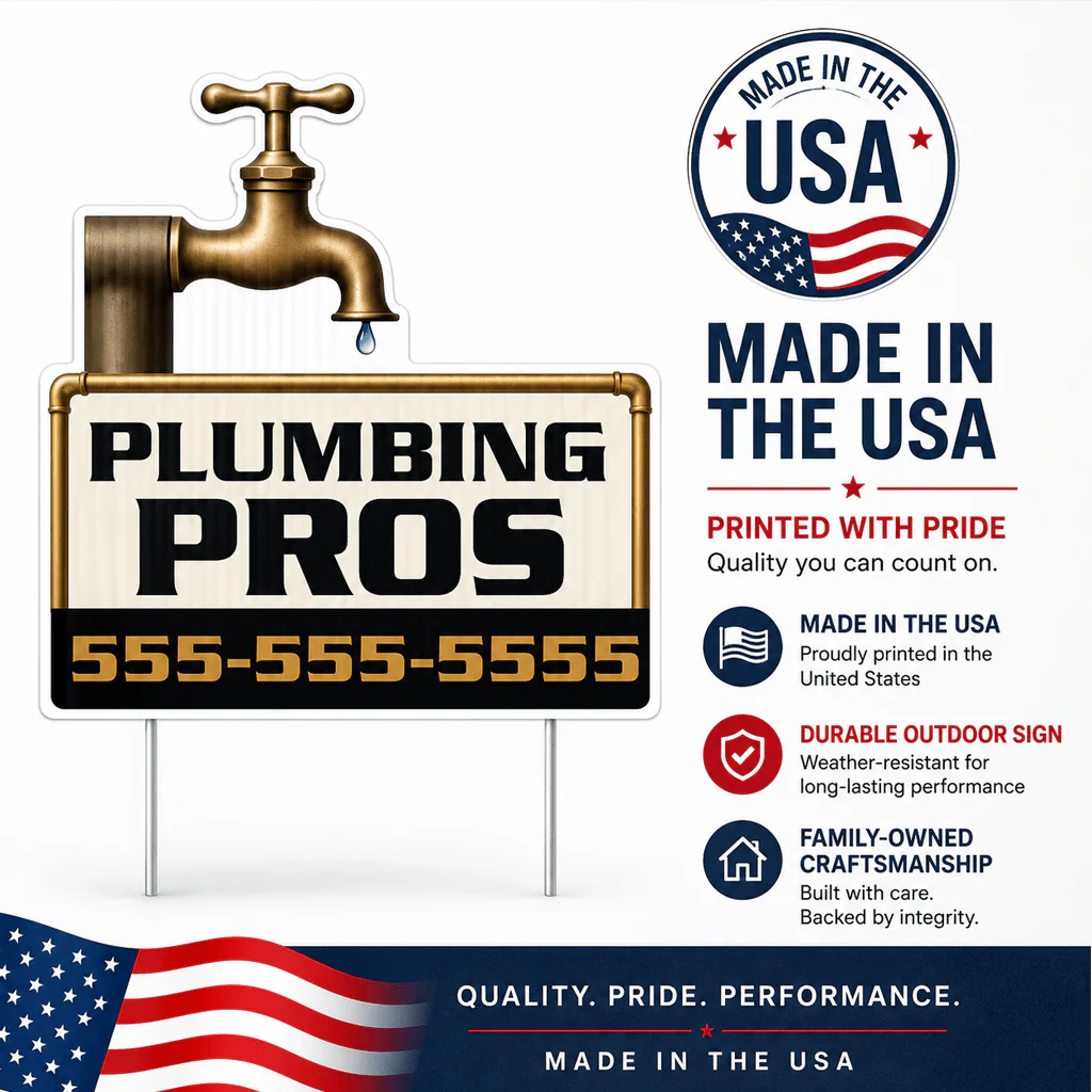 21"×20.8" Custom Plumbing Faucet Shaped Yard Sign - Image 4