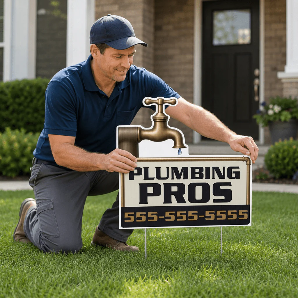 21"×20.8" Custom Plumbing Faucet Shaped Yard Sign - Image 5