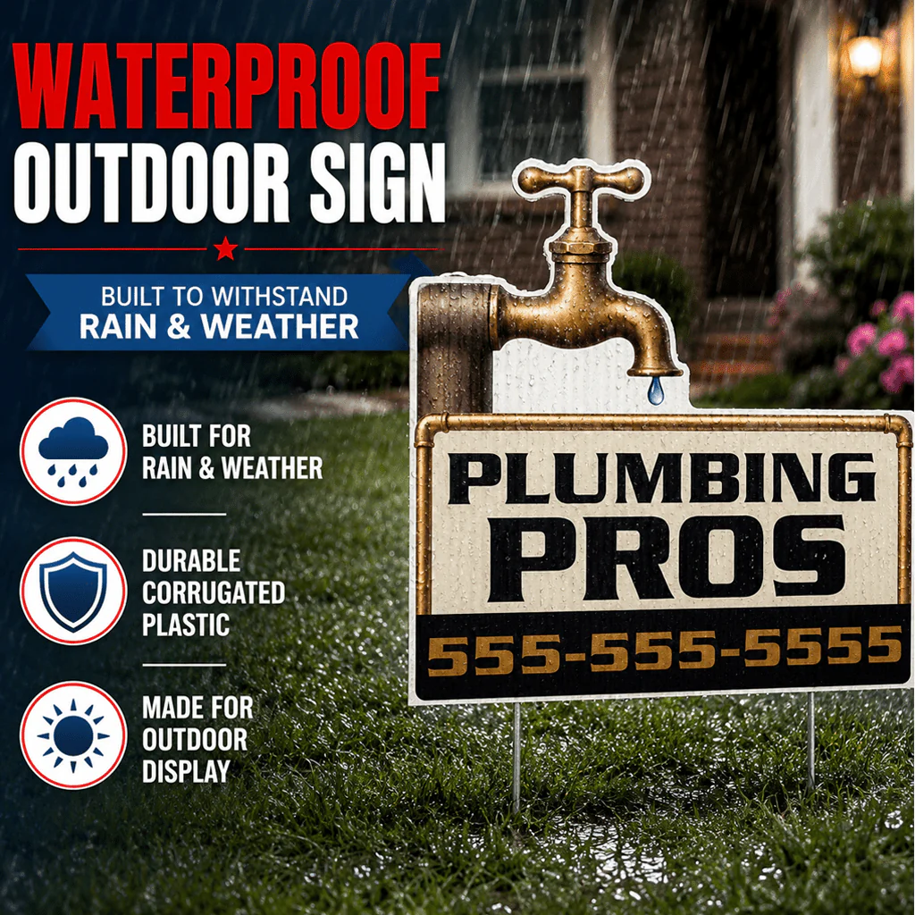 21"×20.8" Custom Plumbing Faucet Shaped Yard Sign - Image 6