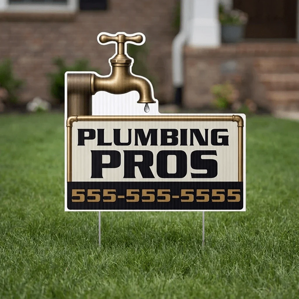 21"×20.8" Custom Plumbing Faucet Shaped Yard Sign - Image 7