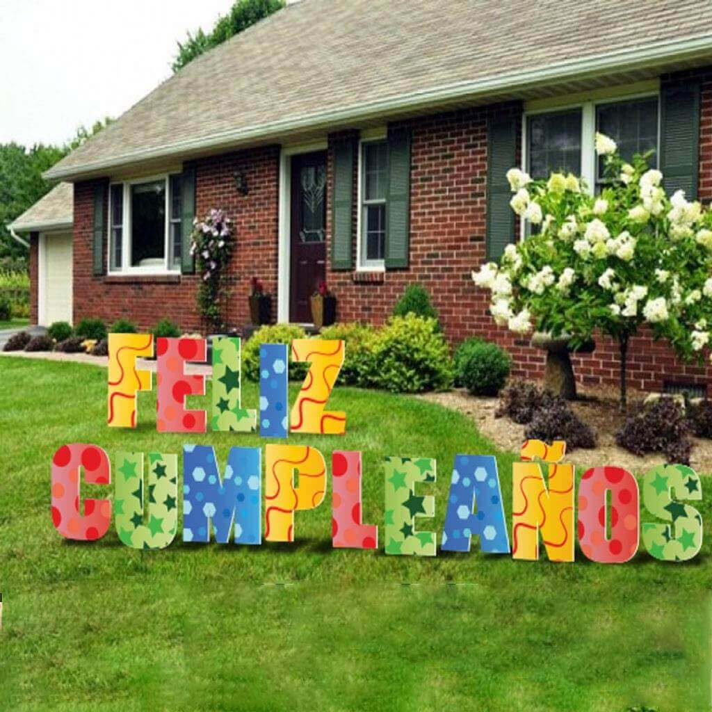 Feliz Cumpleaños Confetti Spanish Happy Birthday Yard Letters