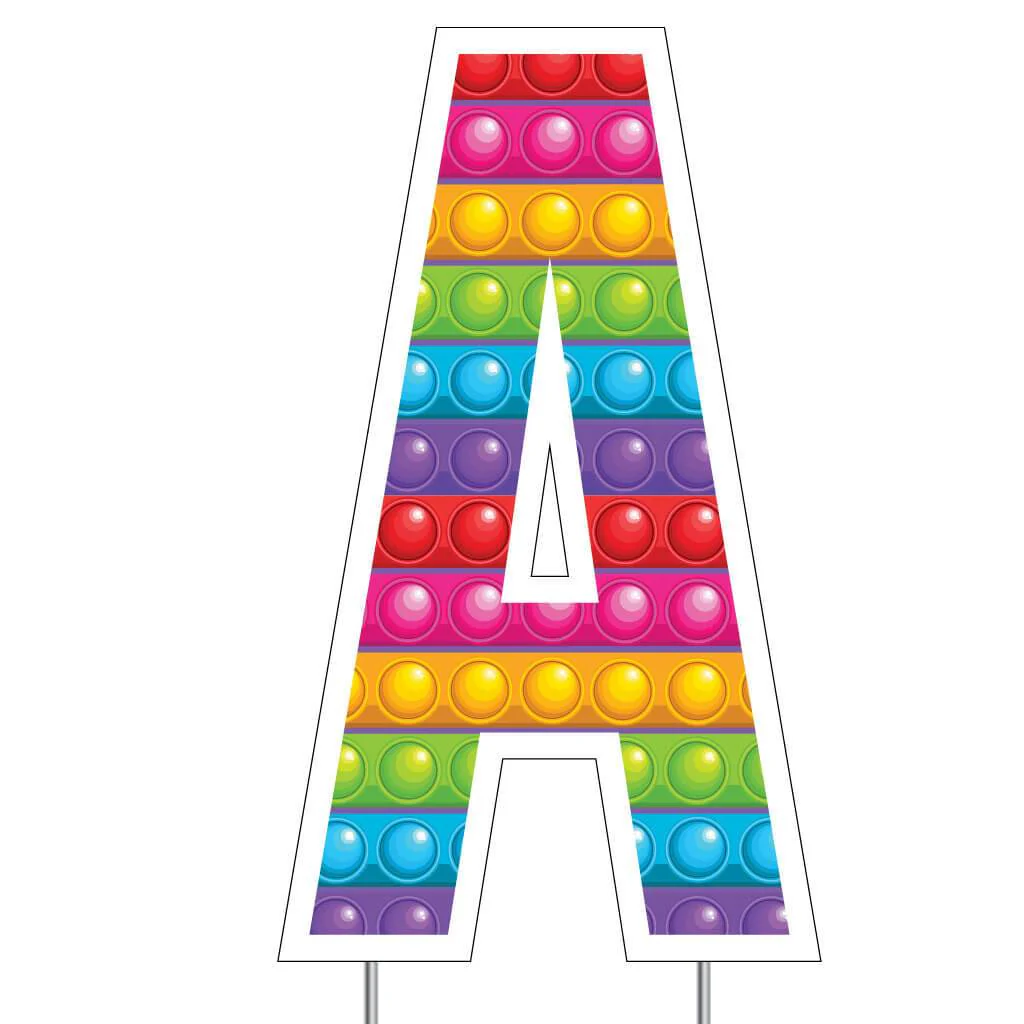 Fidget Popper 18" Bebas Happy Birthday Yard Letters - 13 pc set - Image 2