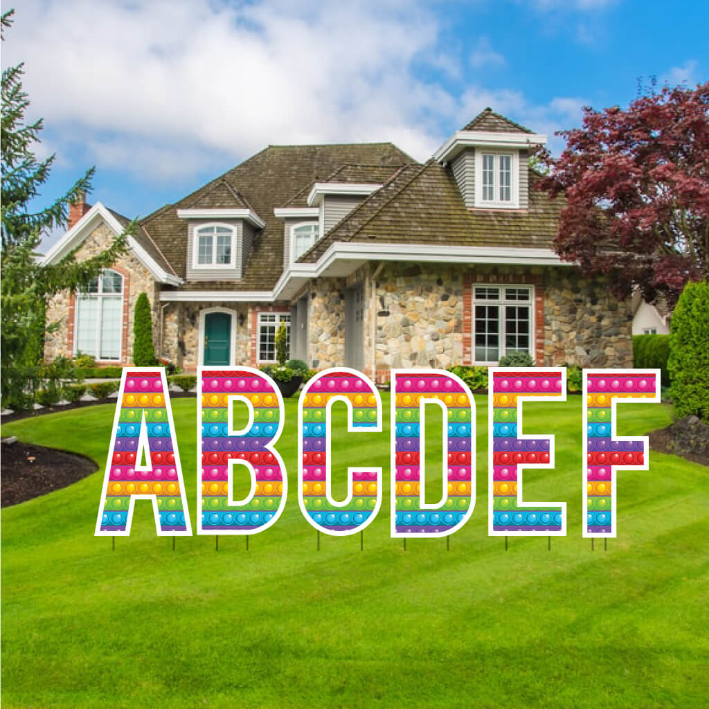Fidget Popper 22.75" Bebas Alphabet Yard Decoration Set - 26 pc set