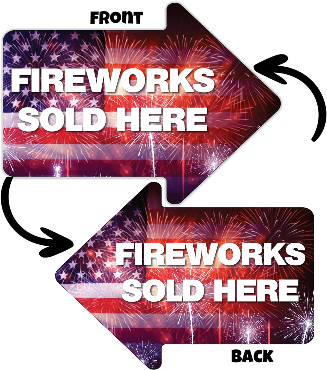 Fireworks Yard Sign with Stakes | 10-Pack | Two-Sided Arrow - Image 2