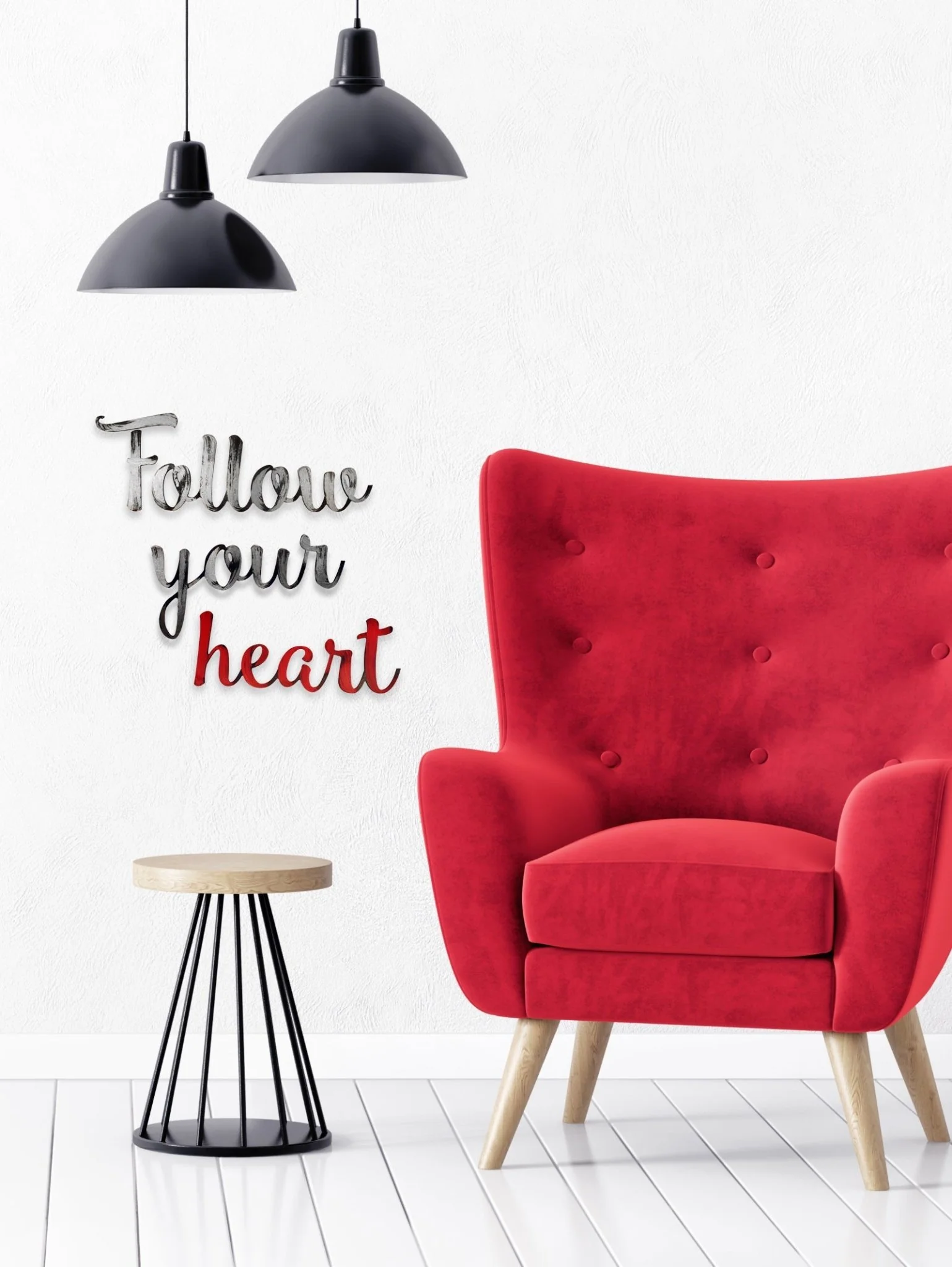 Follow your heart Hand Painted Wall Quote