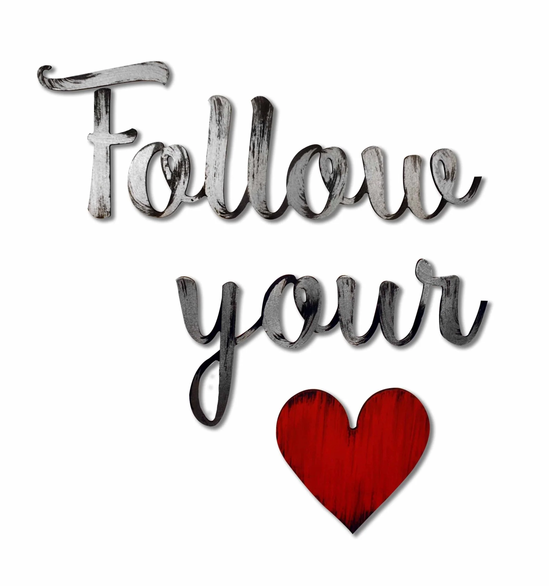 Follow your heart Hand Painted Wall Quote - Image 3